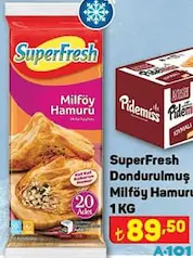 SUPERFRESH DONDURULMUŞ MİLFÖY HAMURU 1 KG SUPERFRESH DONDURULMUŞ MİLFÖY HAMURU 1 KG
